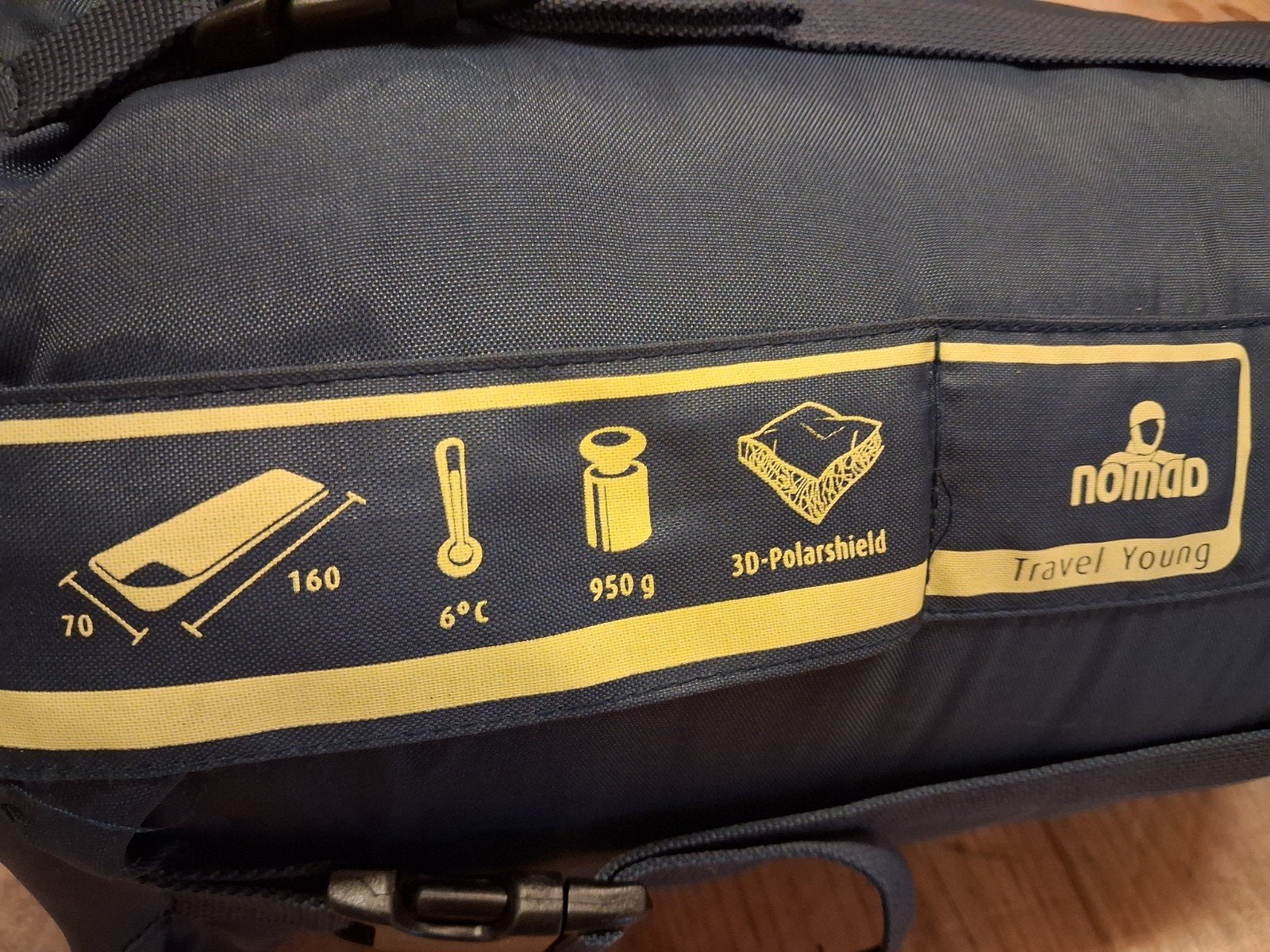 Nomad Travel Young kinder Slaapzak - Oranje/Grijs, Caravans en Kamperen, Ophalen of Verzenden, Gebruikt
