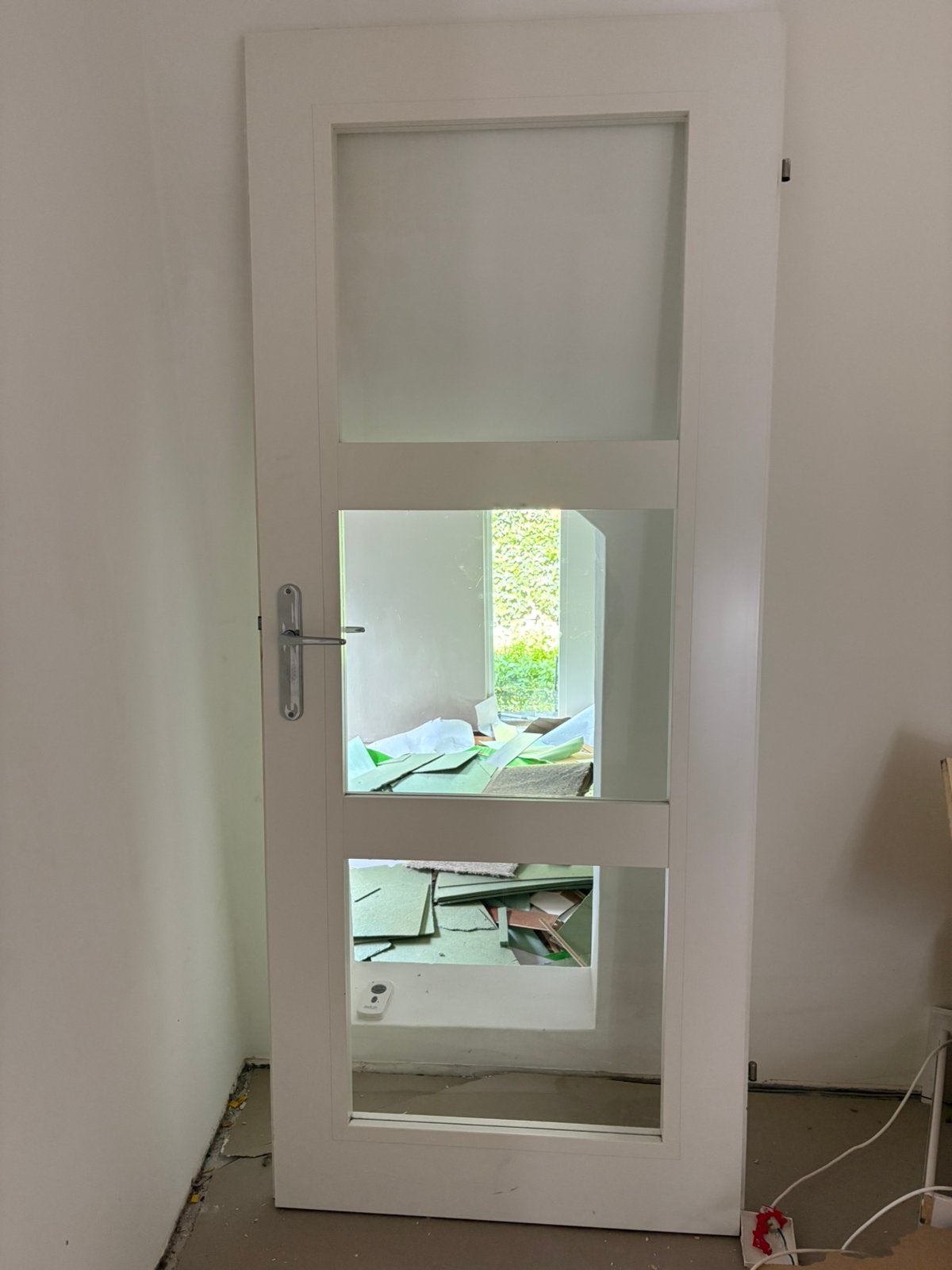 Perfecte staat paneel woonkamer deur met glas, Ophalen, Binnendeur, 200 tot 215 cm, Glas