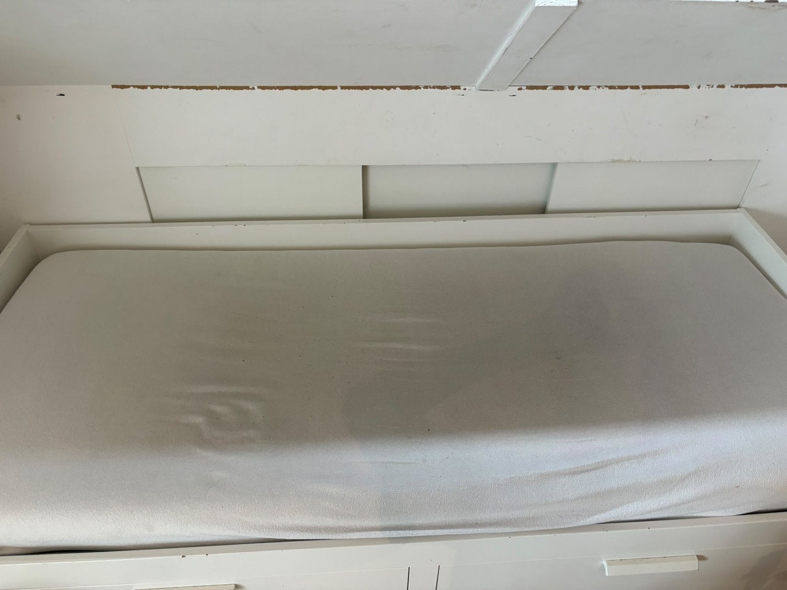 IKEA Brimnes uitschuifbed met 2 lades - Wit, Ophalen, Eenpersoons, Wit, 80 cm
