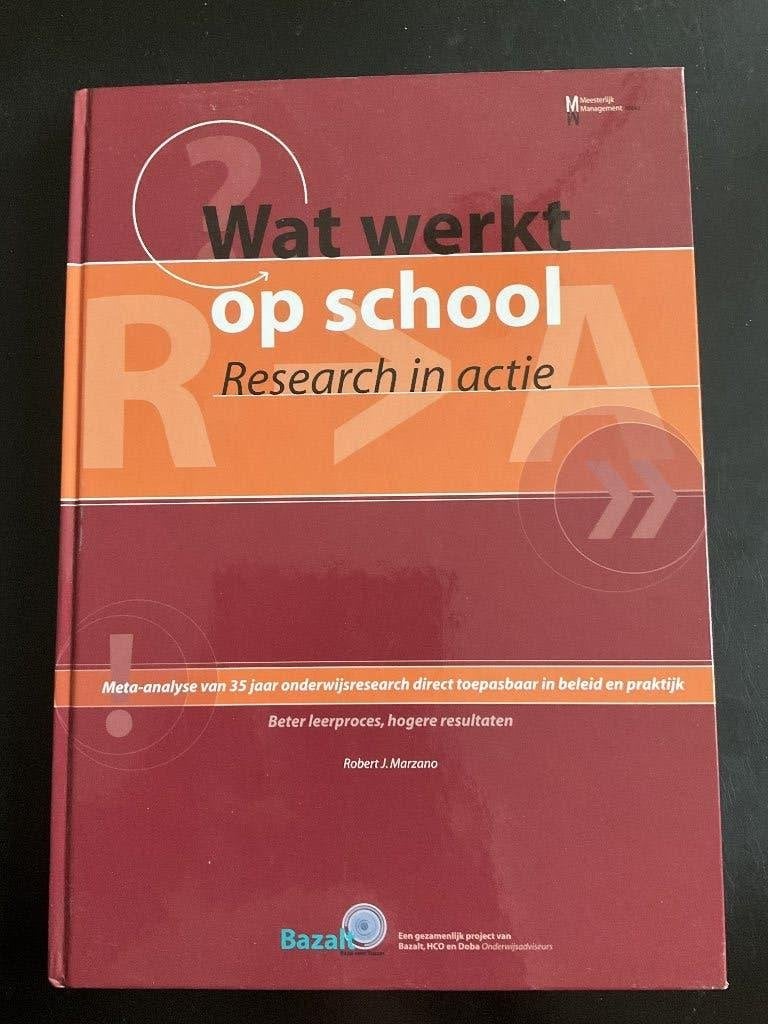Wat werkt op school, research in actie, Boeken, Ophalen of Verzenden, Zo goed als nieuw, Marzano