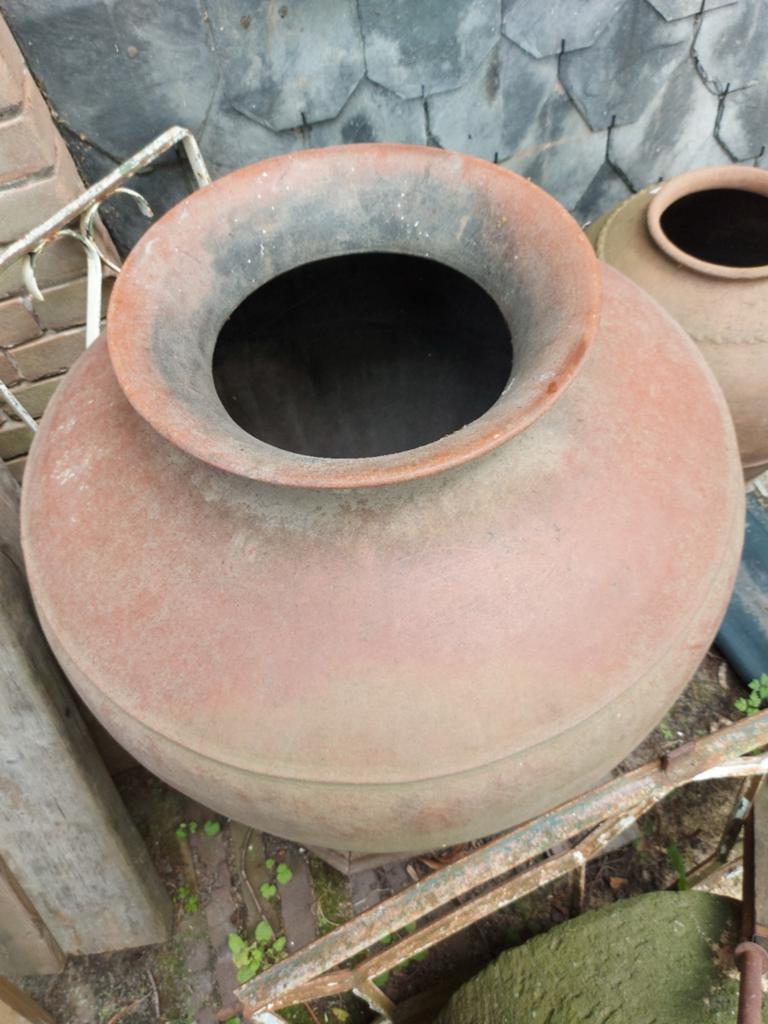 Kruik GROOT- ANTIEK POT xxxl aardewerk gaaf rood-bruin, Ophalen of Verzenden