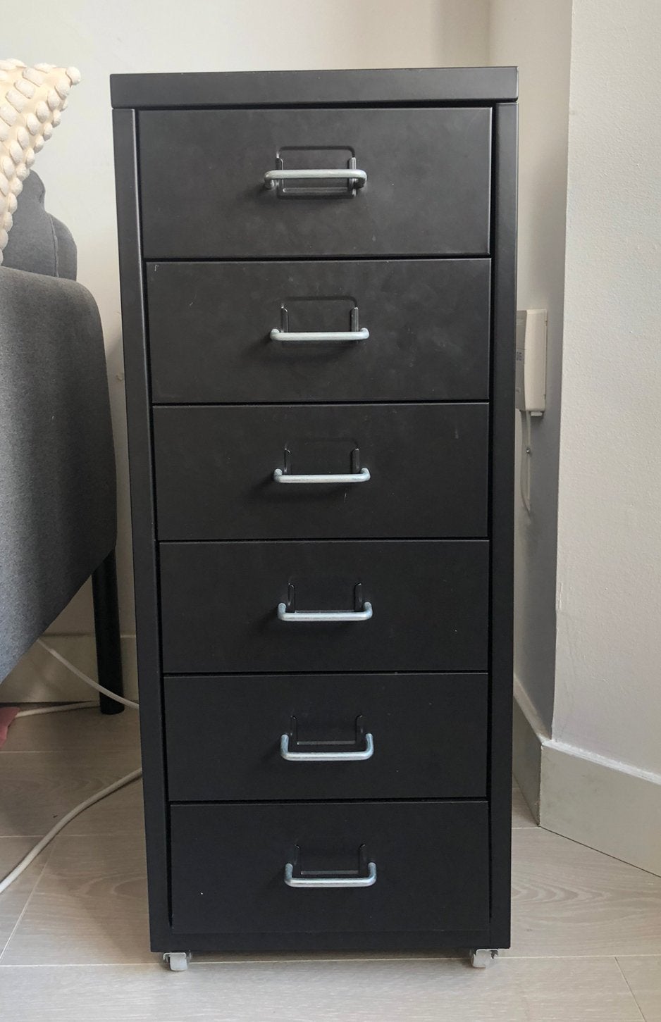 ikea helmer ladekast, zwarte metaal, Ophalen, Minder dan 50 cm, Gebruikt, 5 laden of meer