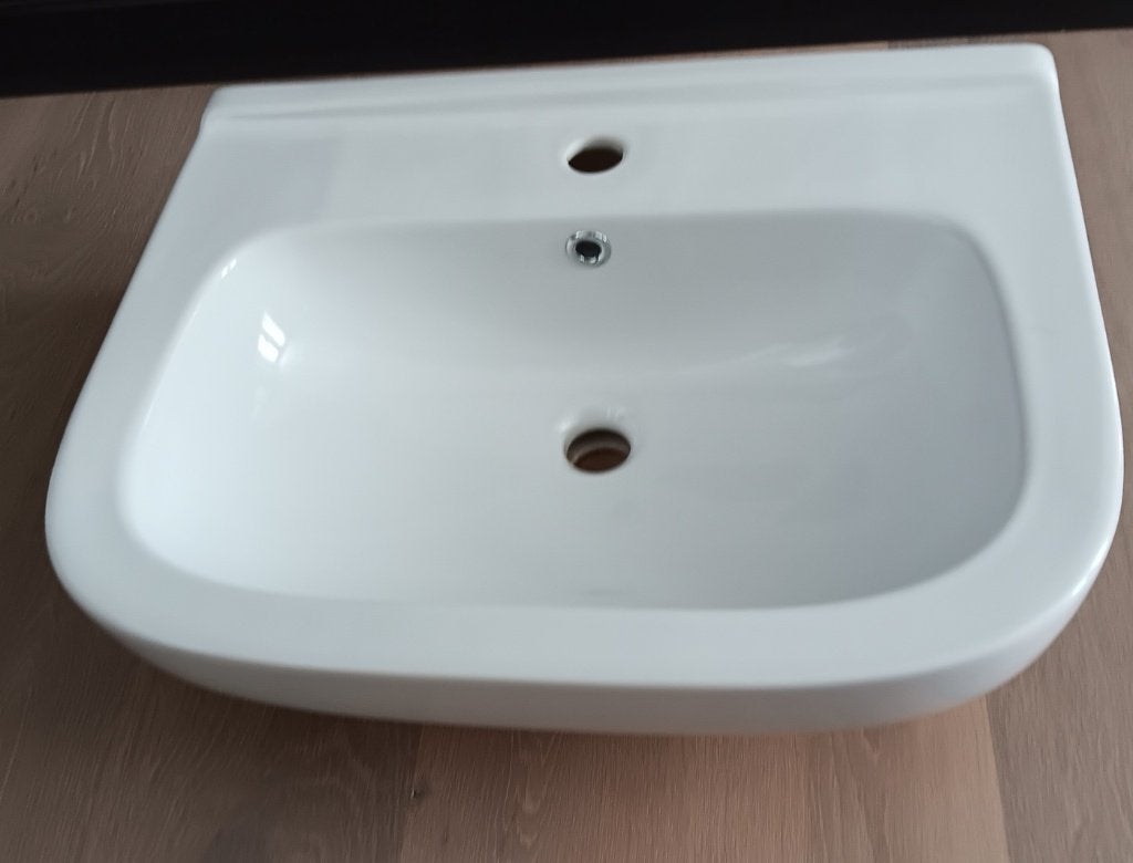 Sphinx witte wastafel met onderkast, Doe-het-zelf en Verbouw, Ophalen, Zo goed als nieuw, Steen, Wastafel