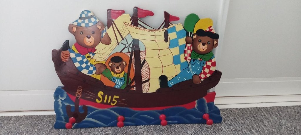 Kinderkapstok berenboot, Ophalen, Zo goed als nieuw, Ophangbaar, Kapstokje