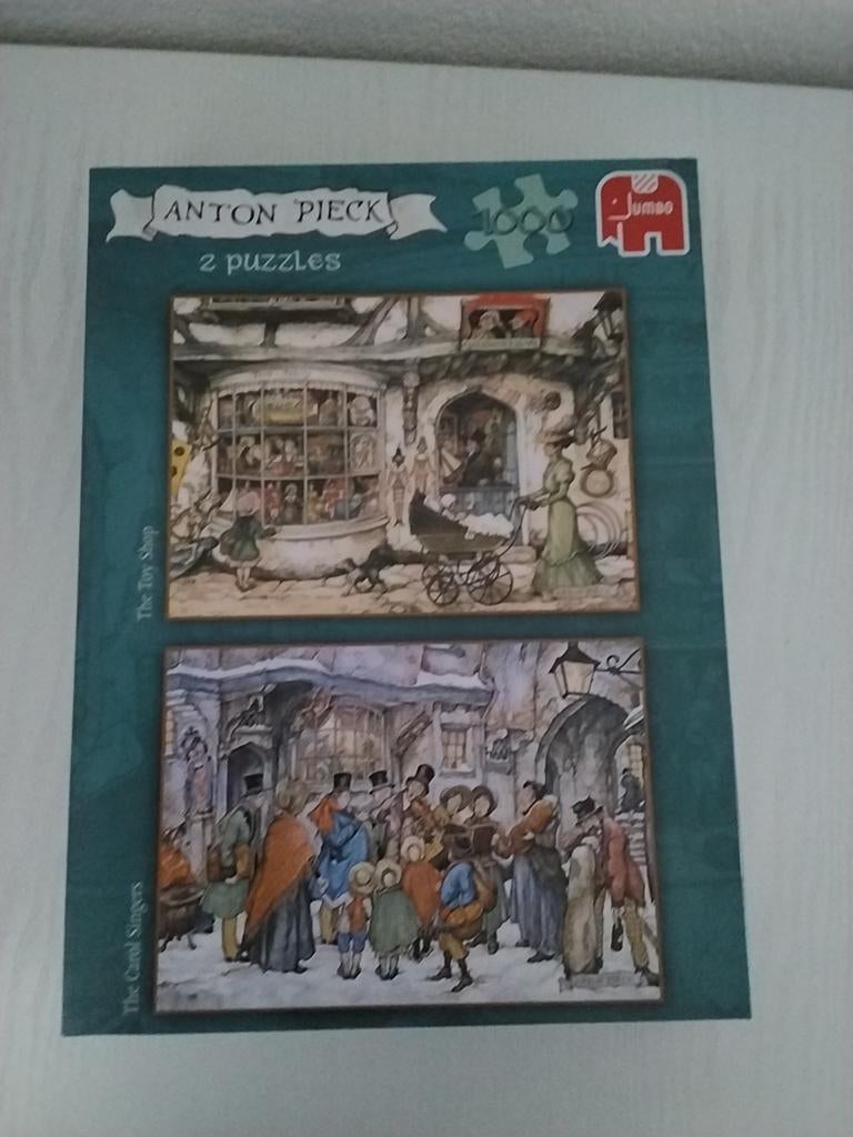 Anton Pieck The Carol singers, en  The toj shop 2 in 2, Ophalen of Verzenden, 500 t/m 1500 stukjes, Zo goed als nieuw, Legpuzzel