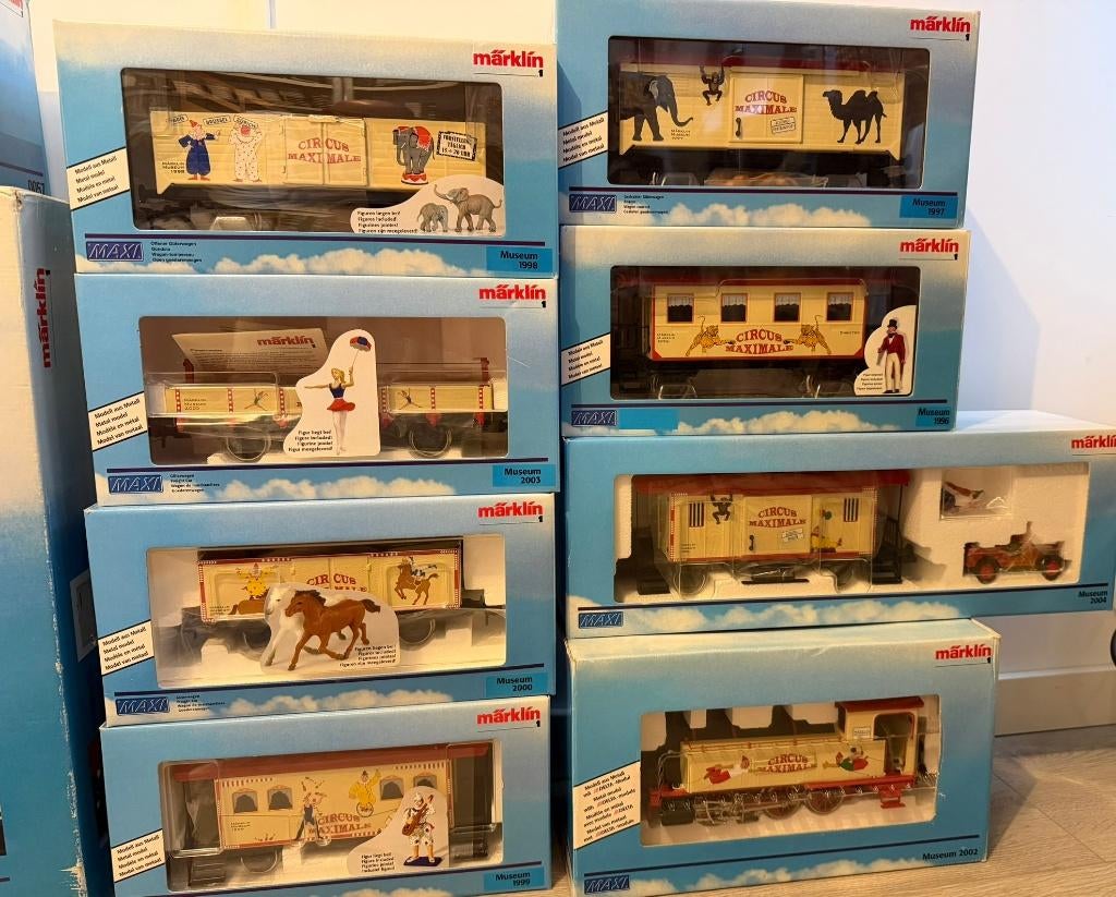 Märklin Spoor 1 MAXI Circus – verzameling – nieuwstaat - OVP, Hobby en Vrije tijd, Modeltreinen | Overige schalen, Ophalen, Wisselstroom