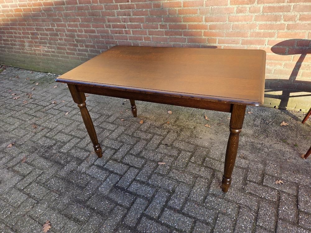 eettafel eiken donker 80 x 130 cm, Ophalen of Verzenden, 'T Olde Gre-j, Info@toldegrej.nl, Endepoelstraat 20f Didam