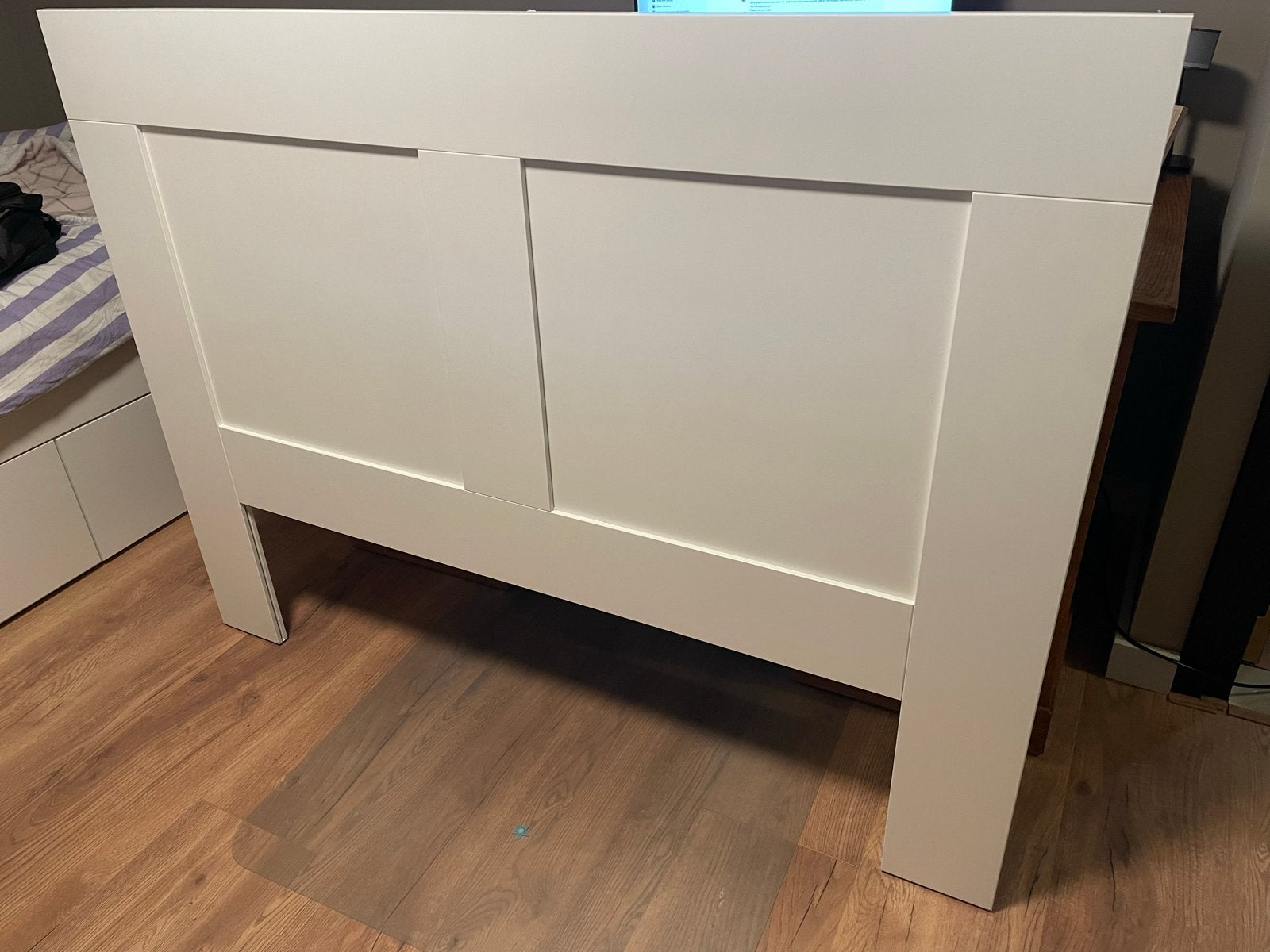 Ikea Brimnes hoofdeinde met opbergruimte, Ophalen, Wit, Tweepersoons, Zo goed als nieuw