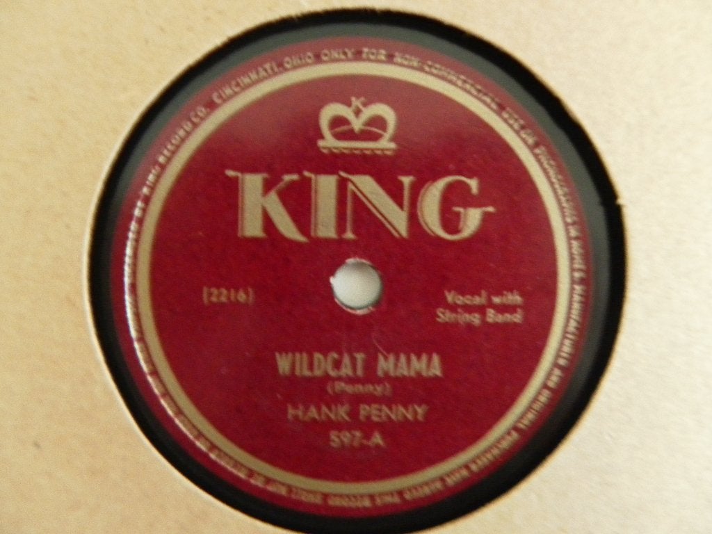 78 Toerenplaat Hank Penny - Wildcat Mama, Gebruikt, 10 inch, Ophalen of Verzenden, Overige typen