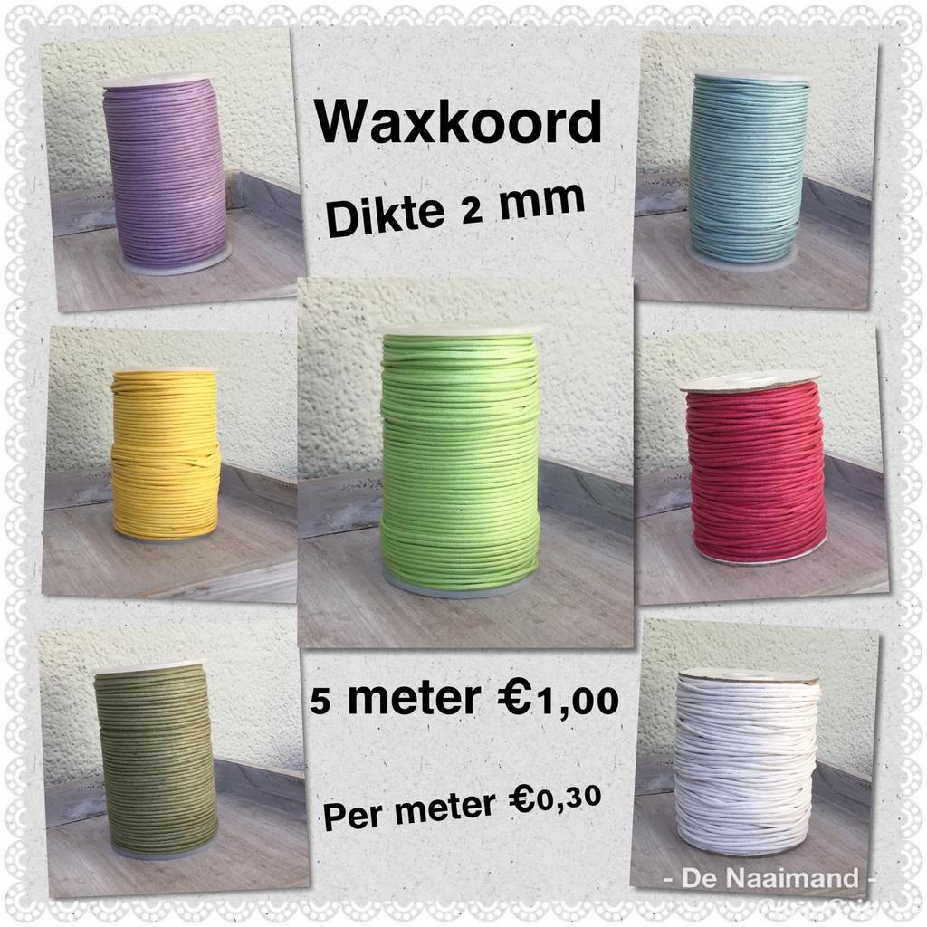 Waxkoord 2 mm - 5 meter voor €1,00, Ophalen of Verzenden, Nieuw