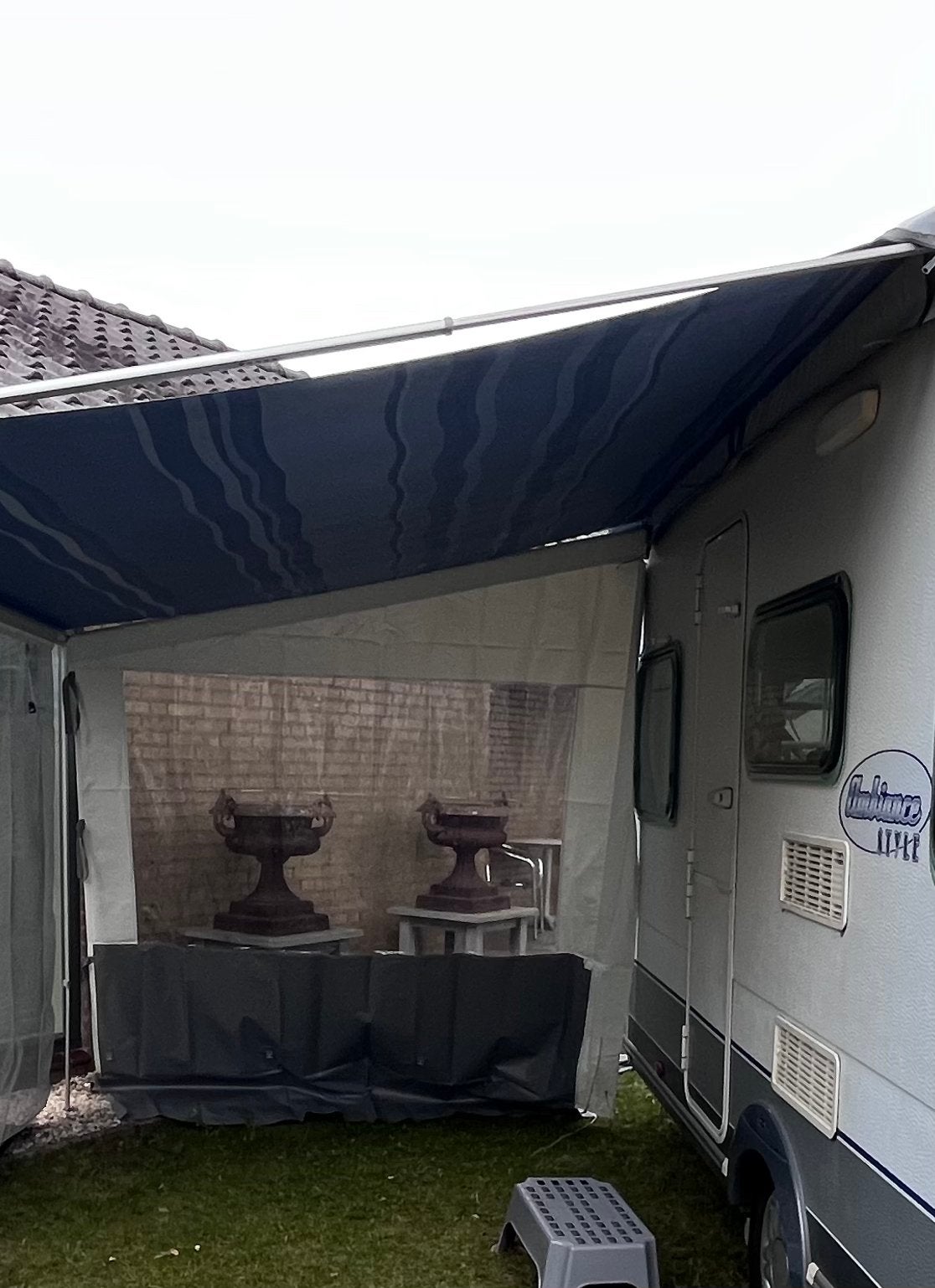 Fiamma caravanstore zijwand + rafter, Ophalen, Zo goed als nieuw