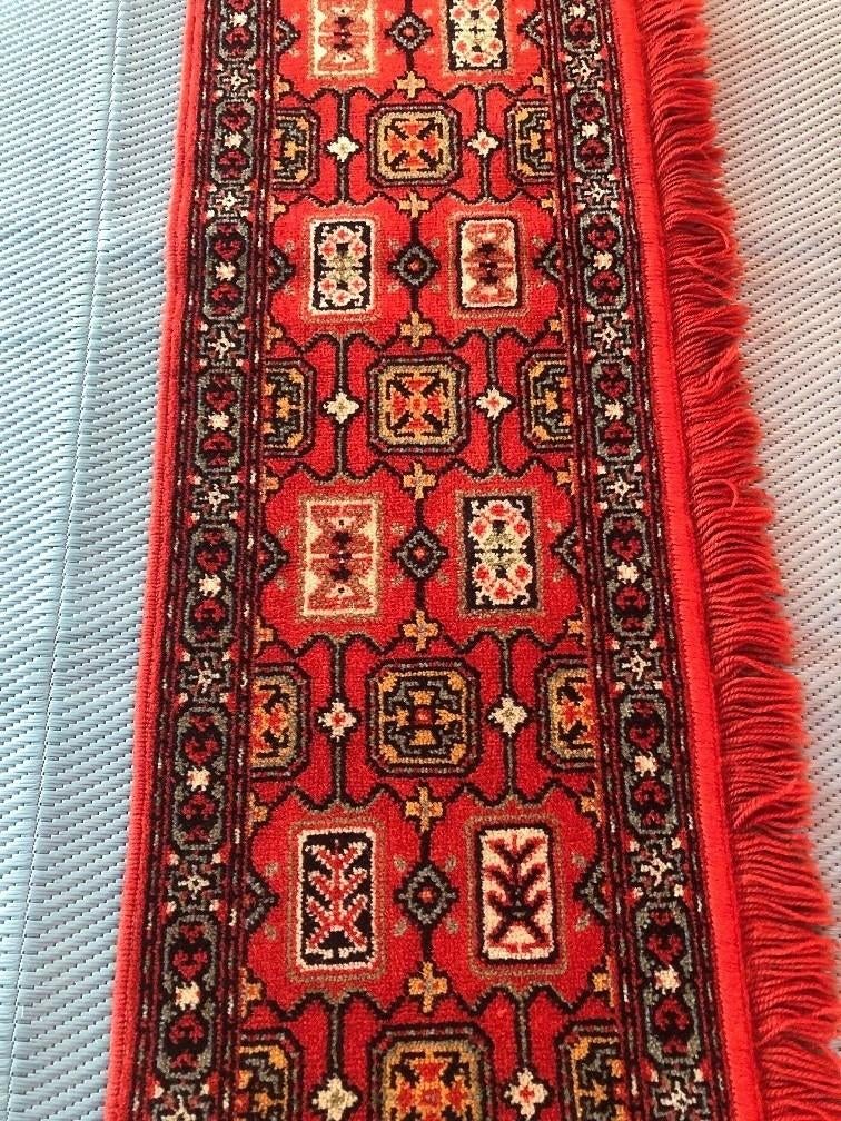 Vintage wollen Oosters loper tafelkleed Perzisch, Gebruikt, 200 cm of meer, Overige kleuren, Rechthoekig