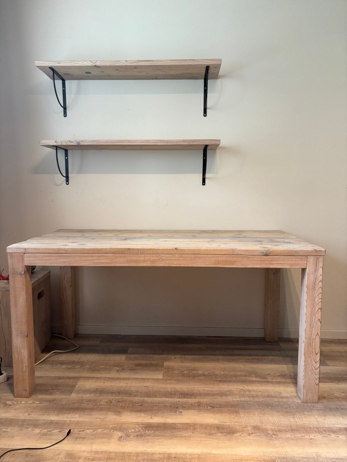Bureau set + boekenplanken, 150 cm, Hout, Schoolbureau, Zo goed als nieuw