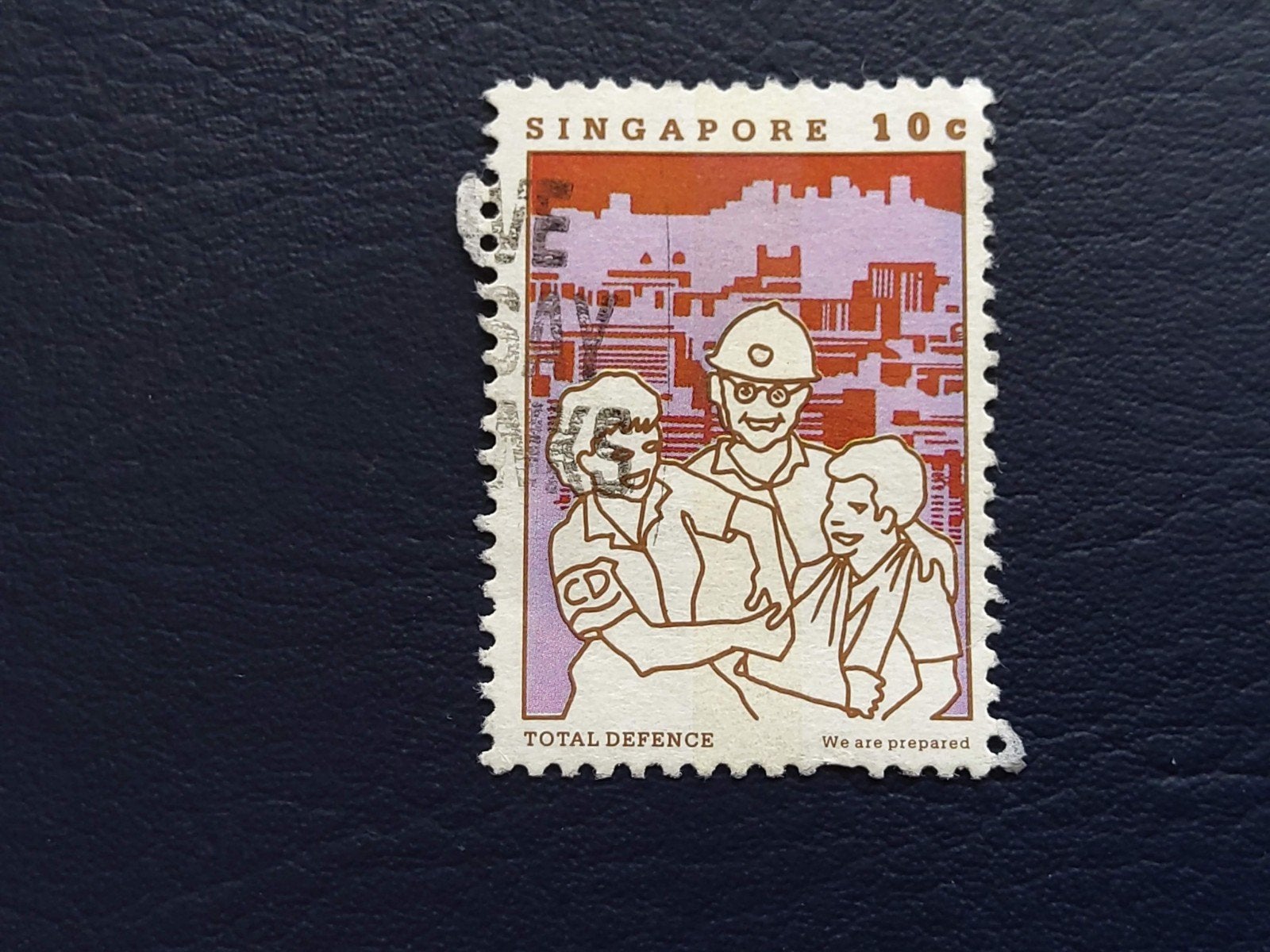 Singapore postzegel 10c 'Total Defence', Ophalen of Verzenden