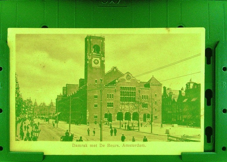 Amsterdam: Damrak met De Beurs, Ophalen of Verzenden, Voor 1920, Gelopen, Noord-Holland