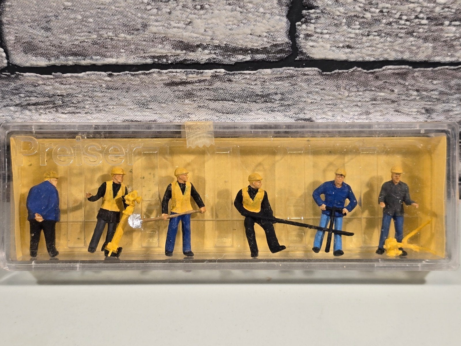 Preiser baanwerkers poppetjes HO spoor trein 1:87, Overige merken, Gelijkstroom of Wisselstroom, Brug, Tunnel of Gebouw, Nieuw