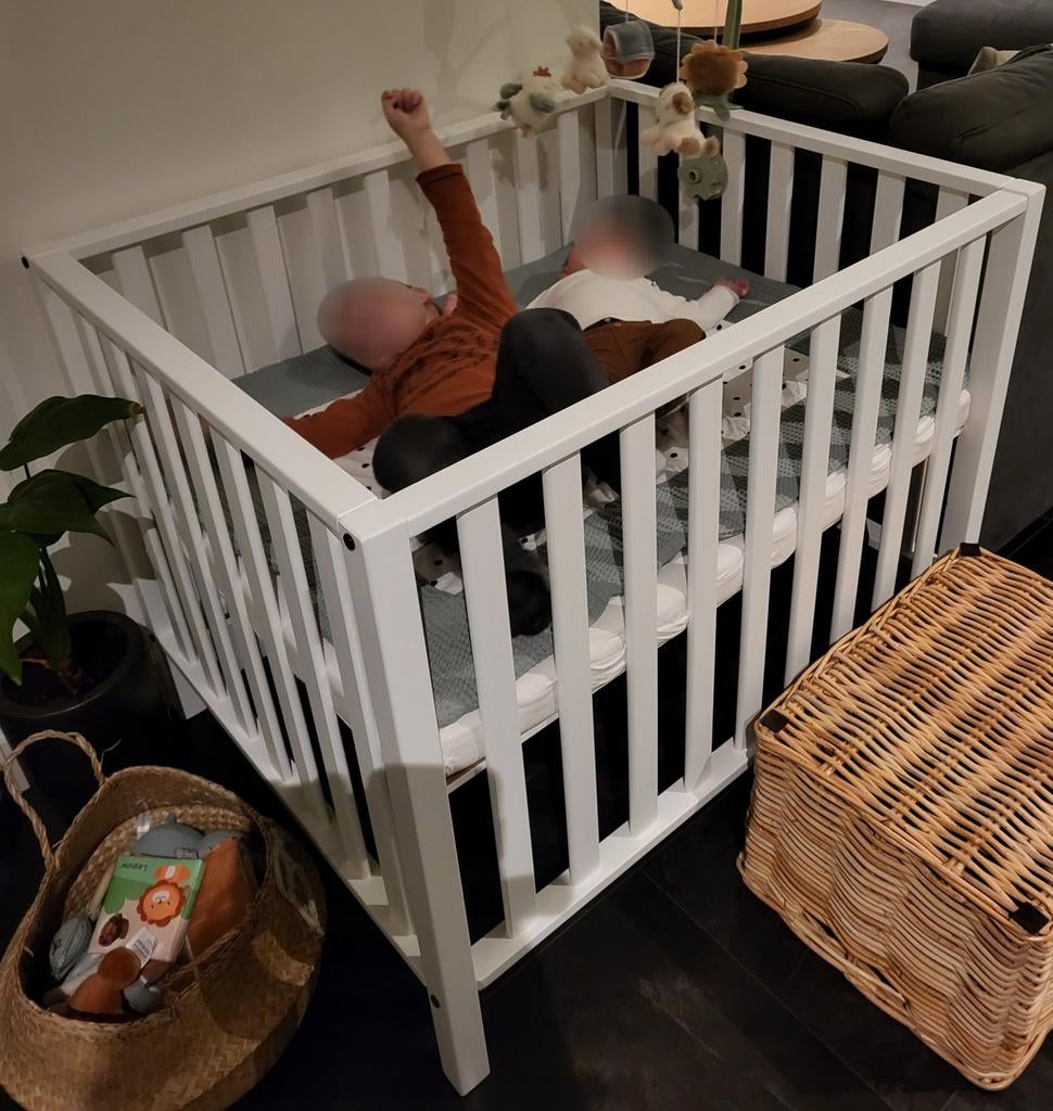 TWF box wit - Fleur incl. boxmatras, Ophalen, Gebruikt, Rechthoekig, In hoogte verstelbaar