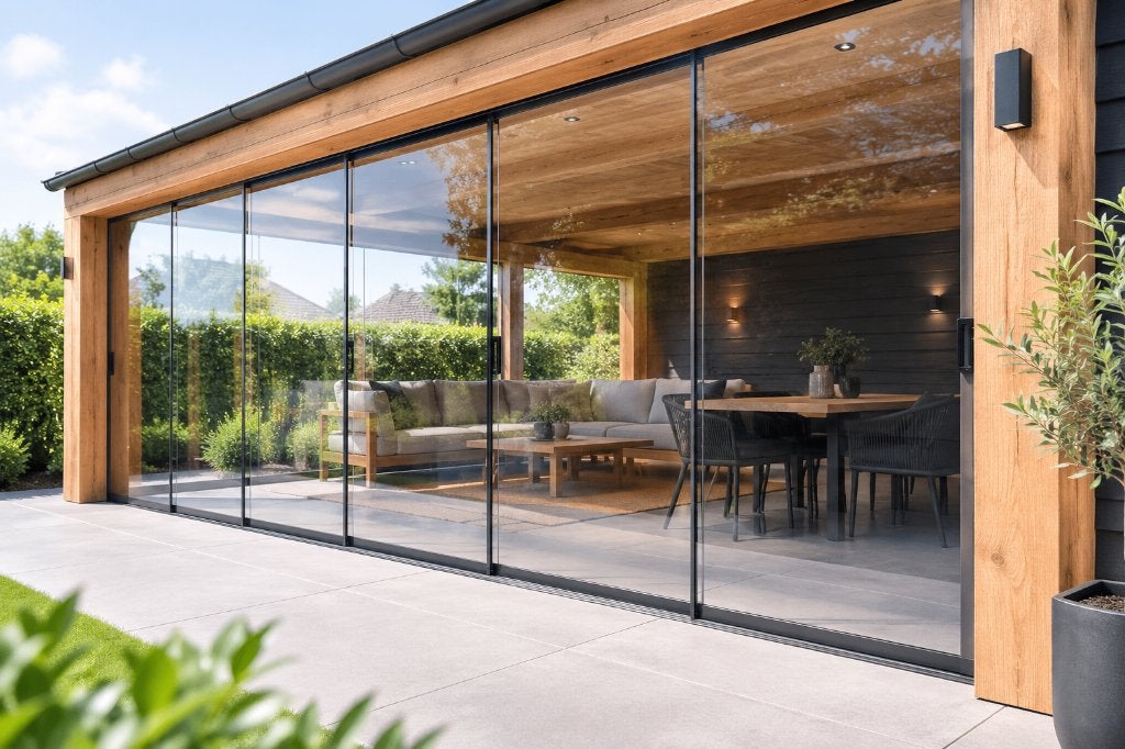 GLAZEN SCHUIFWANDEN-VERANDA GLASPANELEN, Nieuw, Glasplaat, Dubbelglas, 160 cm of meer