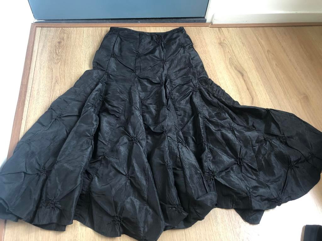 Art lange zwarte zwierende rok s gypsy hippie gala, Zwart, Ophalen of Verzenden, Zo goed als nieuw, X