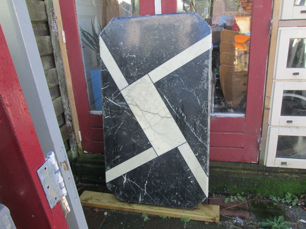 Marmeren salontafelblad 70/80er jaren / Intarsia Italie, Ophalen, Gebruikt, 100 tot 150 cm, 50 tot 100 cm