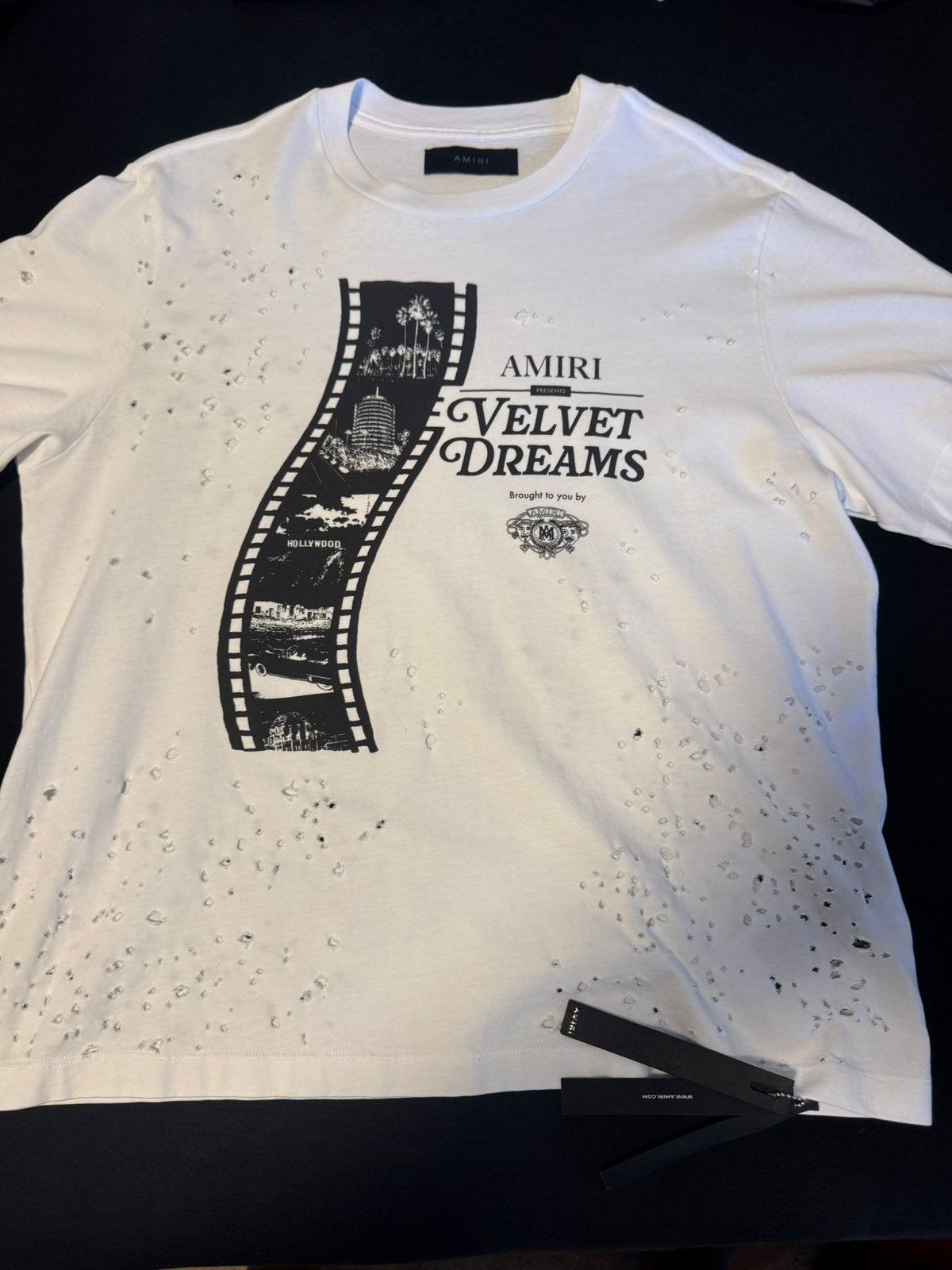 AMIRI Film Shotgun Tee, Kleding | Heren, Ophalen of Verzenden, Zo goed als nieuw, Maat 52/54 (L), Wit