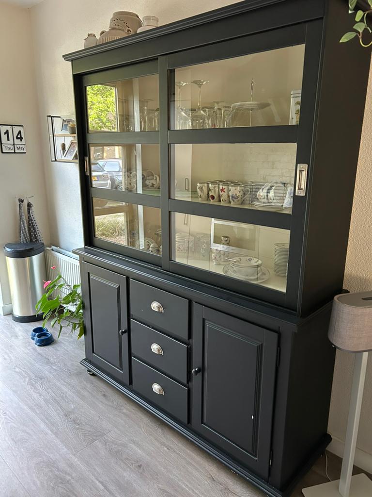 Buffetkast zwart, Huis en Inrichting, Kasten | Buffetkasten, Ophalen, Gebruikt, 100 tot 150 cm, 200 cm of meer
