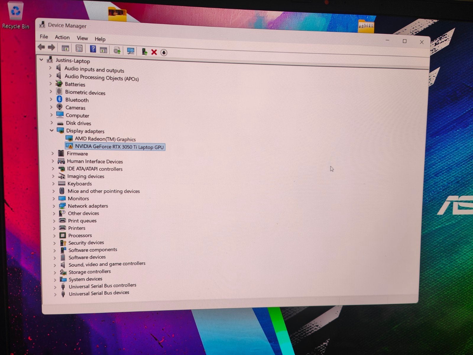 Asus Vivobook Pro 16X OLED Ryzen 9 16GB RAM GPU Defect, Computers en Software, Windows Laptops, Ophalen, Gebruikt, Qwerty, 1 TB