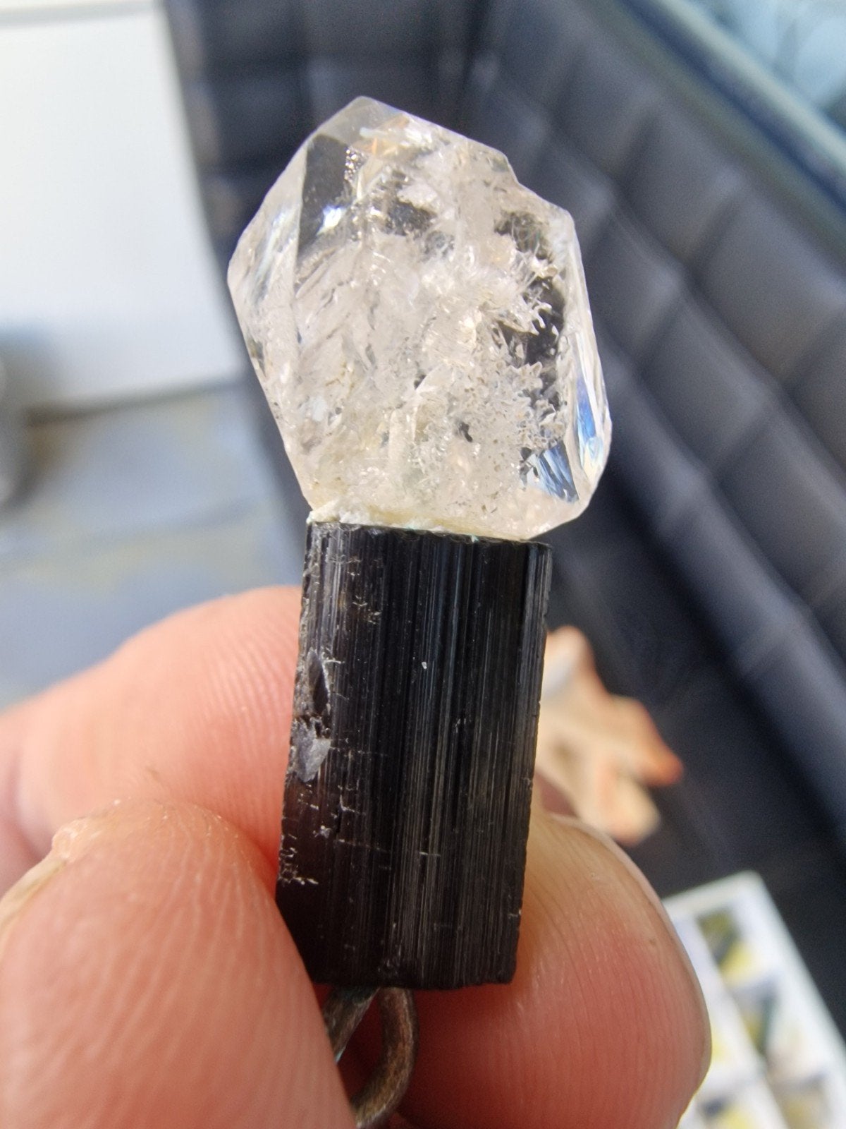 Toermalijn Herkimer Diamant Kwarts Hanger N750, Csj, Nieuw, Ophalen of Verzenden, Csj