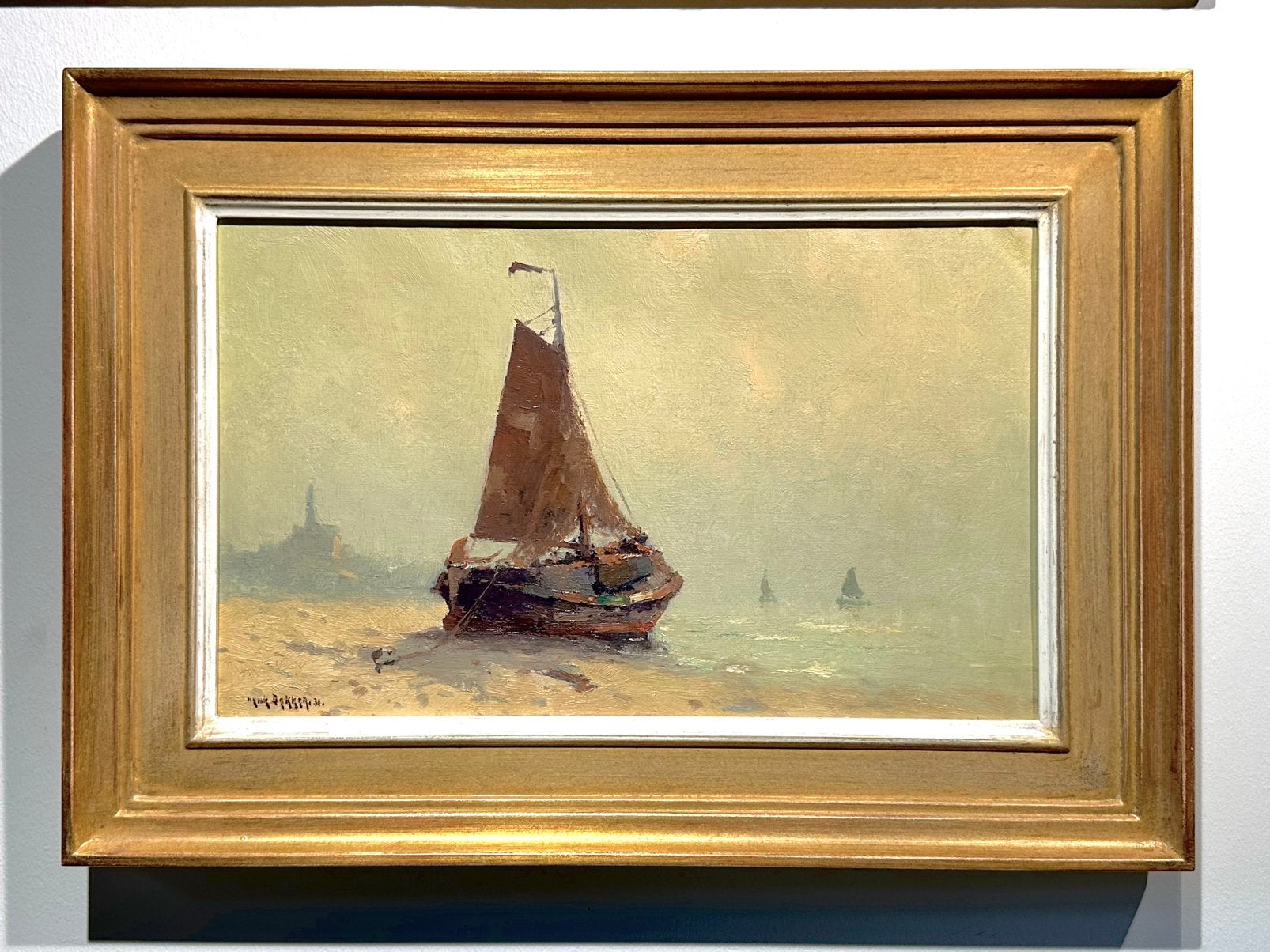 Henk Dekker (1897-1974) - Strand bij Scheveningen ‘31, Ophalen, Maritiem / water, Doek, Bijzondere lijst