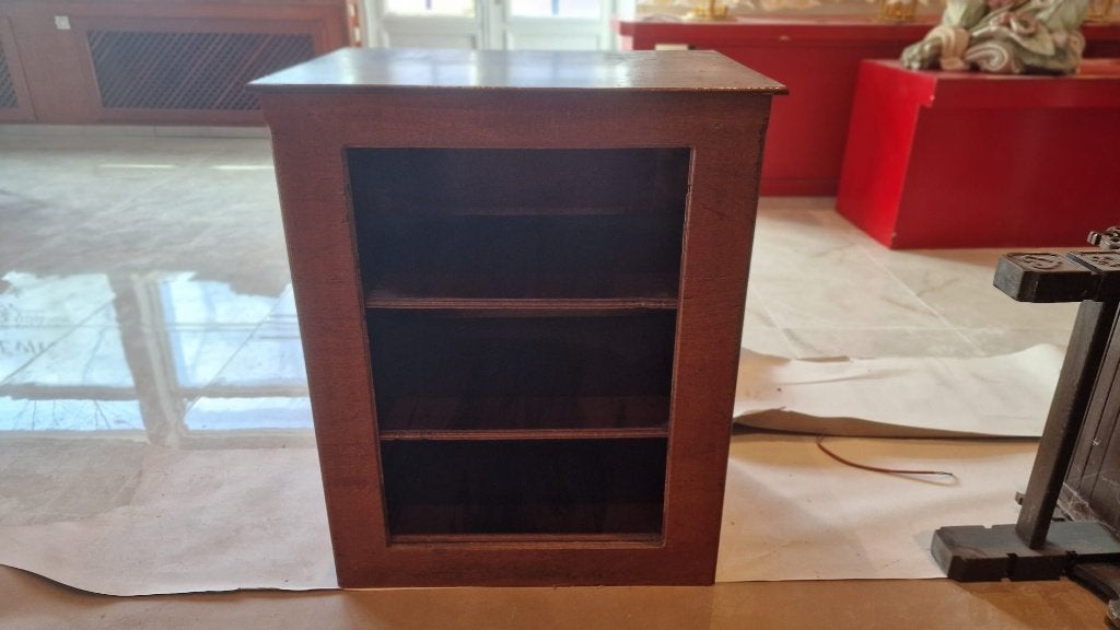 Vintage Houten Wandkastje Met Schuifdeuren Retro Kastje, Ophalen