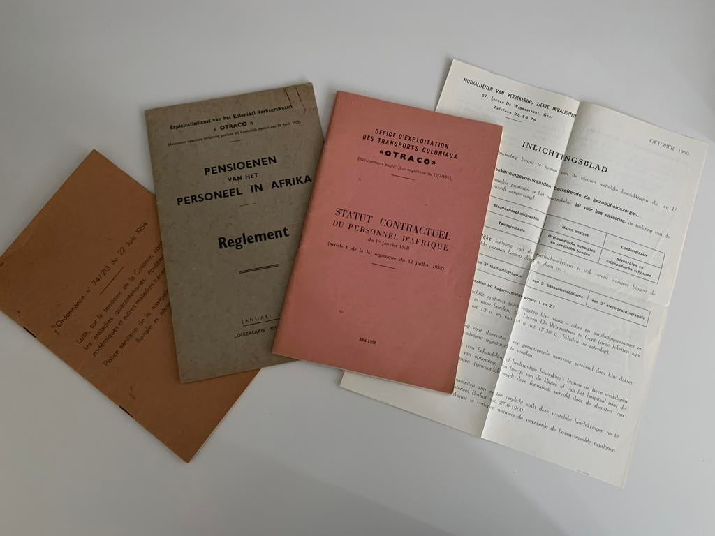 Congo personeels documenten “Otraco “ Belgisch Congo, Ophalen of Verzenden