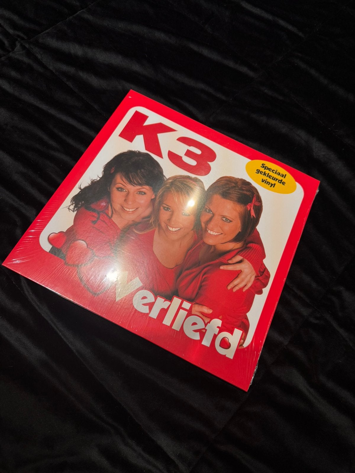 K3 LP Verliefd nieuw in plastic rood vinyl, Verzenden, Zo goed als nieuw, 12 inch