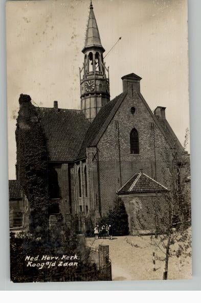 Koog aan de Zaan N.H. Kerk NEWO FOTOKAART jaren 30, Verzenden, 1920 tot 1940, Ongelopen, Noord-Holland