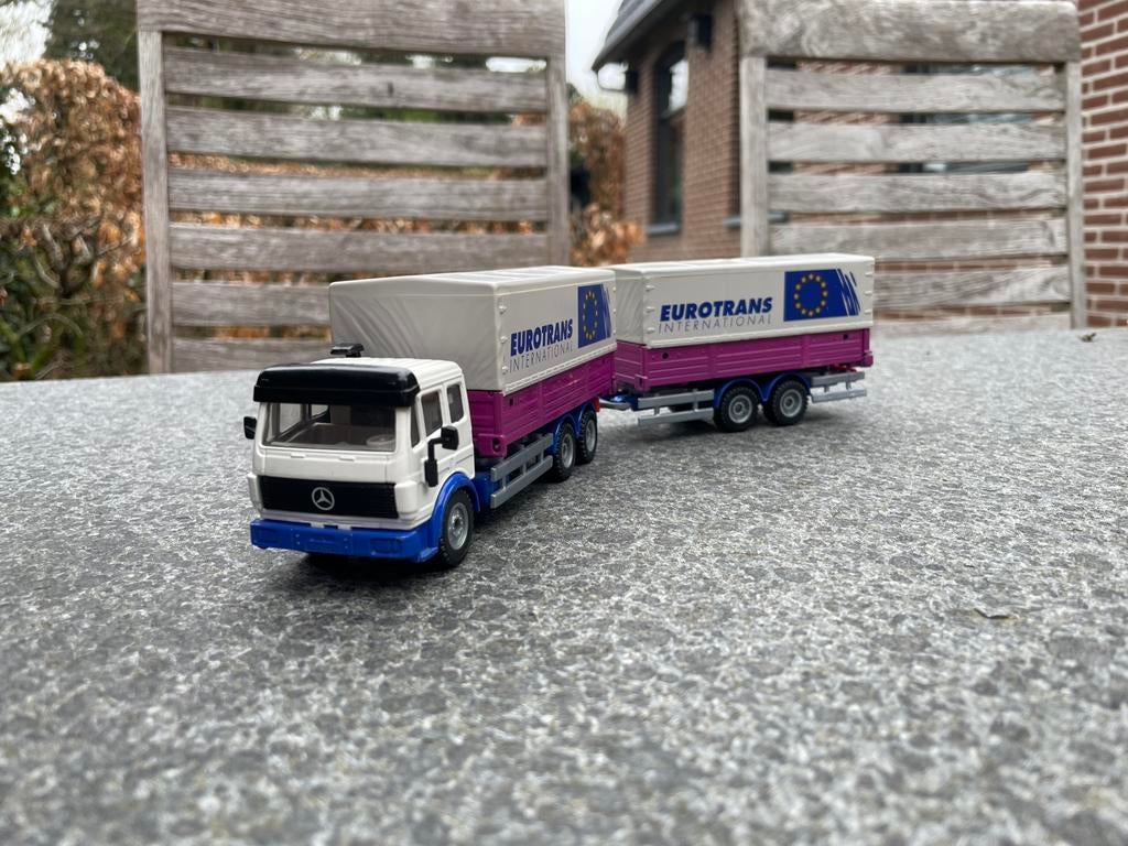 Siku 3515 - Mercedes SK met aanhanger Eurotrans, Ophalen of Verzenden, Nieuw, Bus of Vrachtwagen, SIKU