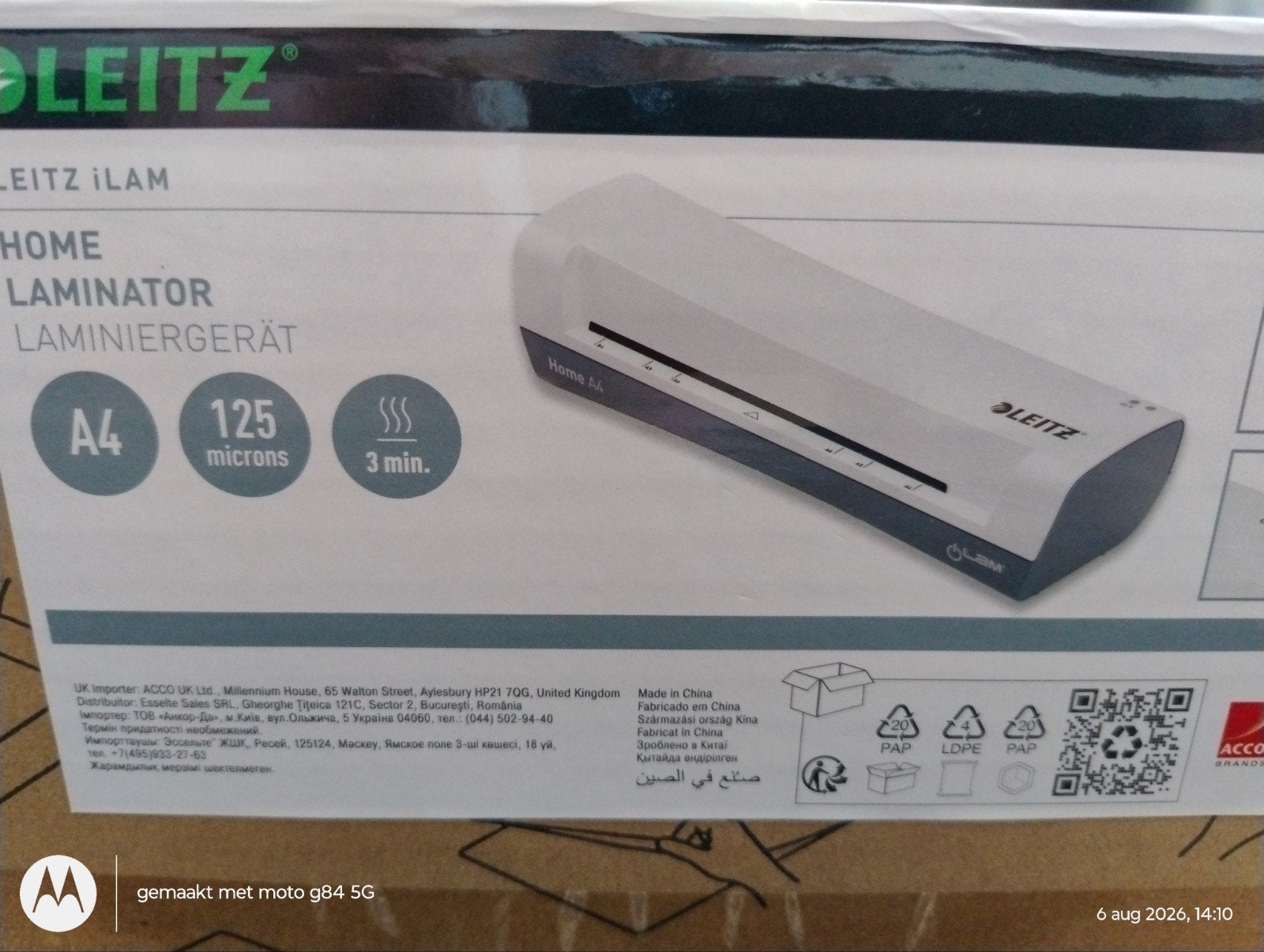 Leitz iLAM Home A4 Laminator - Nieuw in verpakking, Ophalen of Verzenden