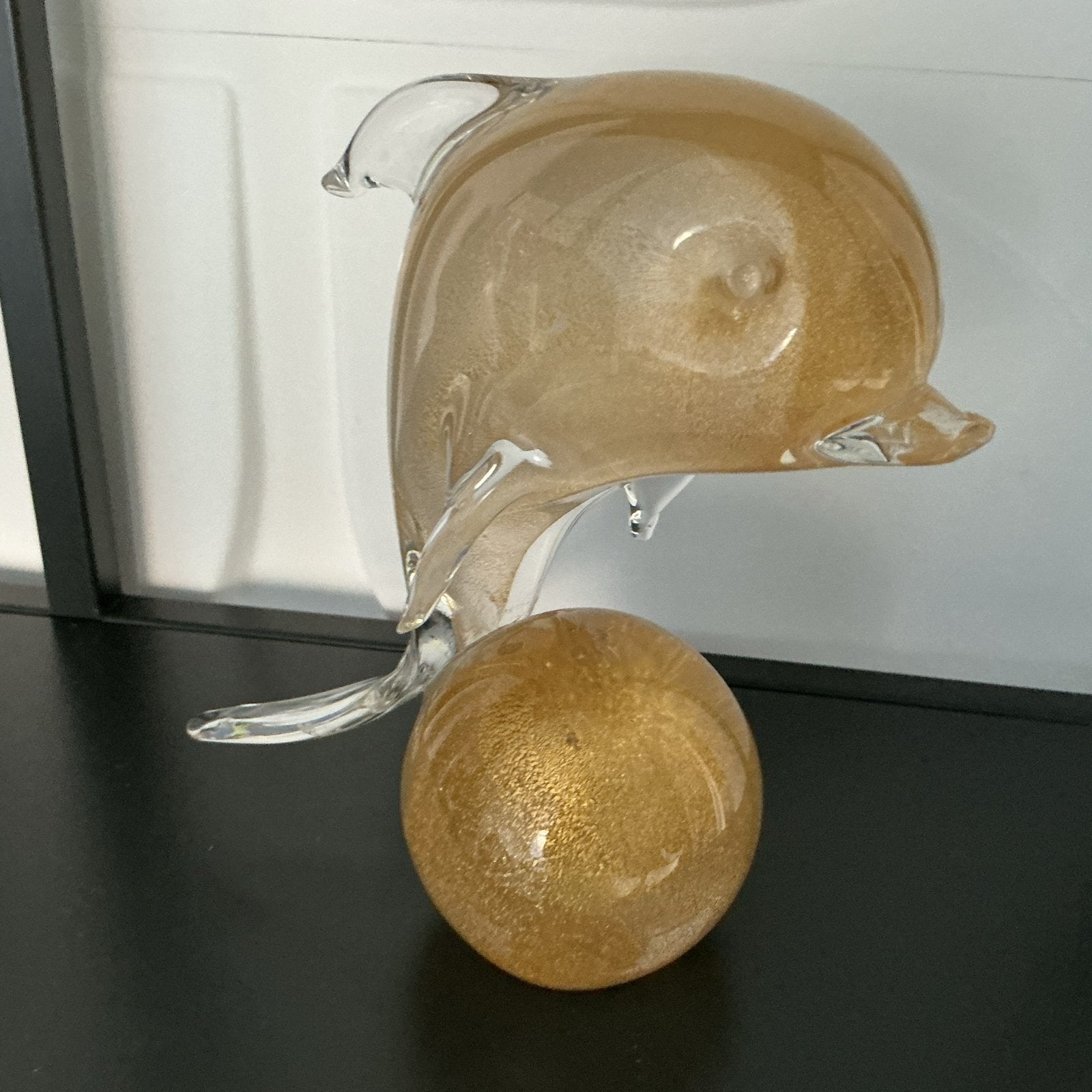Glazen dolfijn op bal - Murano stijl, Ophalen of Verzenden