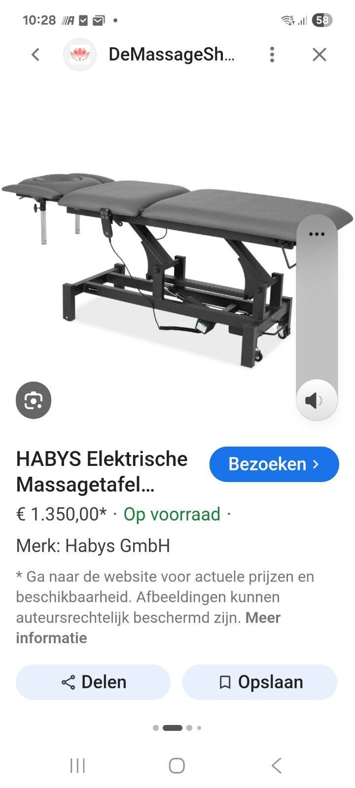 Elektrische Massagetafel - Verstelbaar en Verrijdbaar, Ophalen of Verzenden, Gebruikt