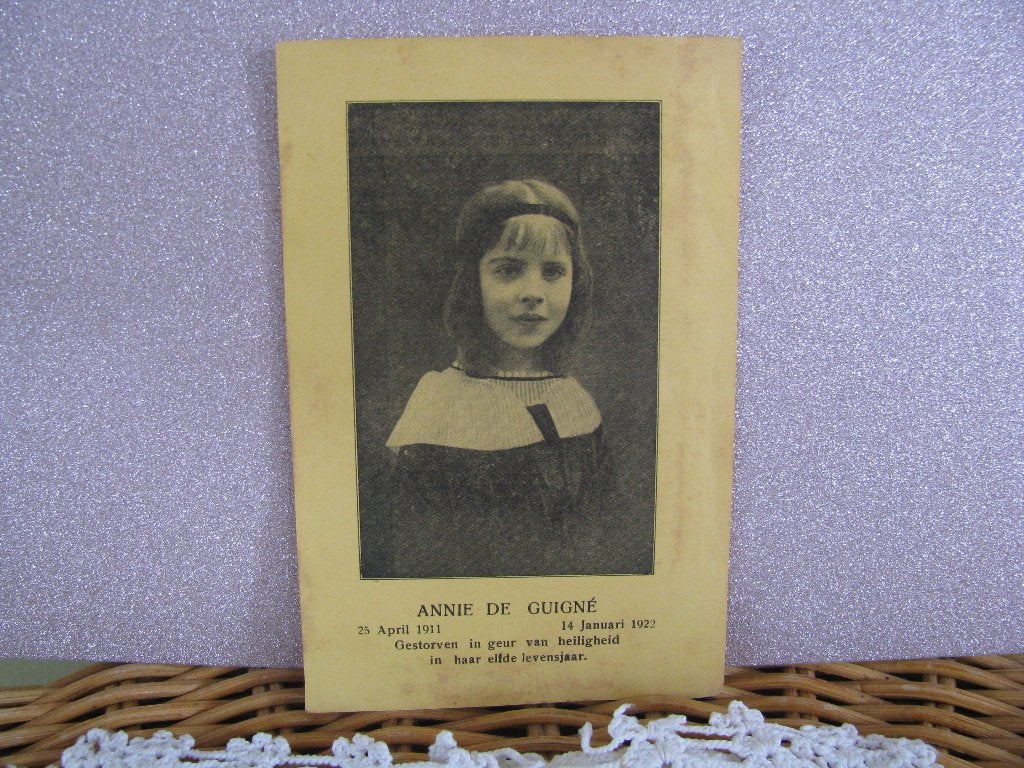 1922 - Annie de Guigné, Verzamelen, Bidprentjes en Rouwkaarten, Ophalen of Verzenden, Bidprentje