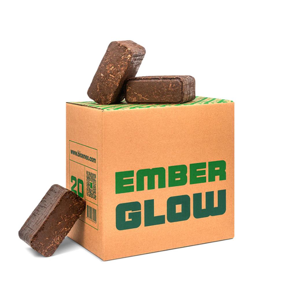 EmberGlow Nachtbriketten van Bioenex, Tuin en Terras, Haardhout, Blokken, Overige houtsoorten, Minder dan 3 m³, Ophalen