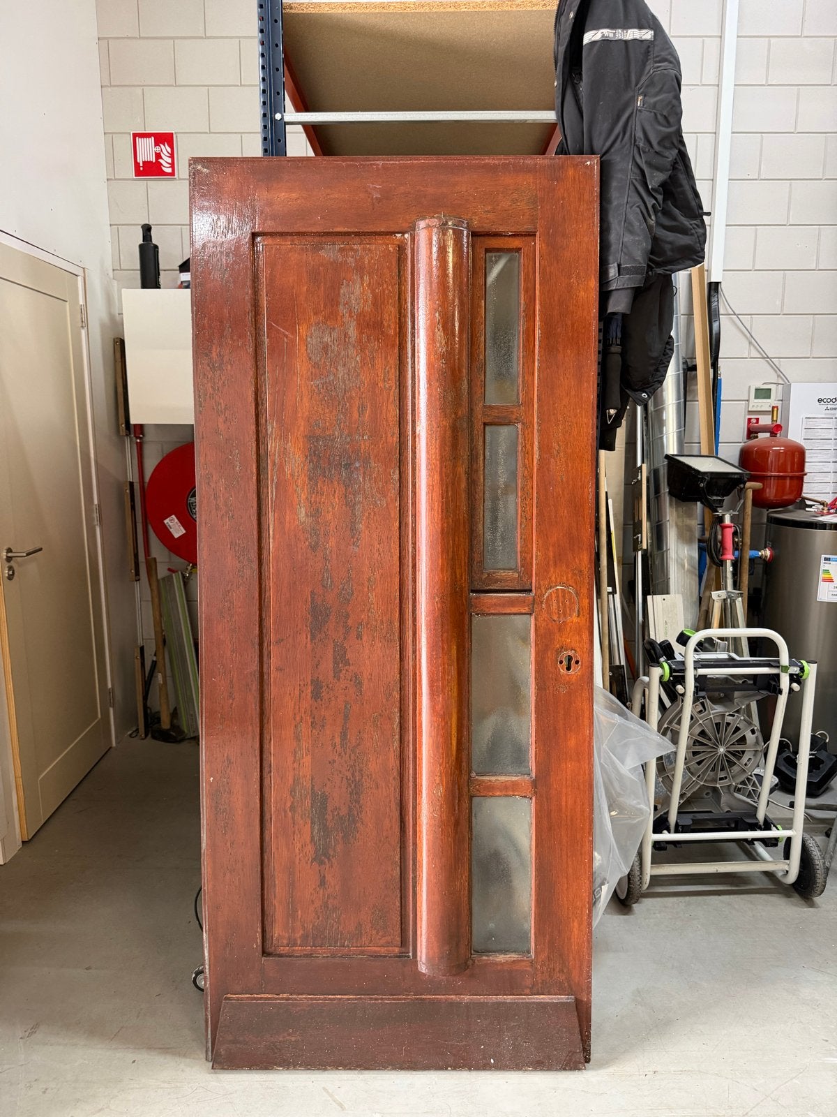 Hardhouten voordeur Norhtgo 930x2110 met enkel glas, Ophalen, Gebruikt, 80 tot 100 cm, 215 cm of meer