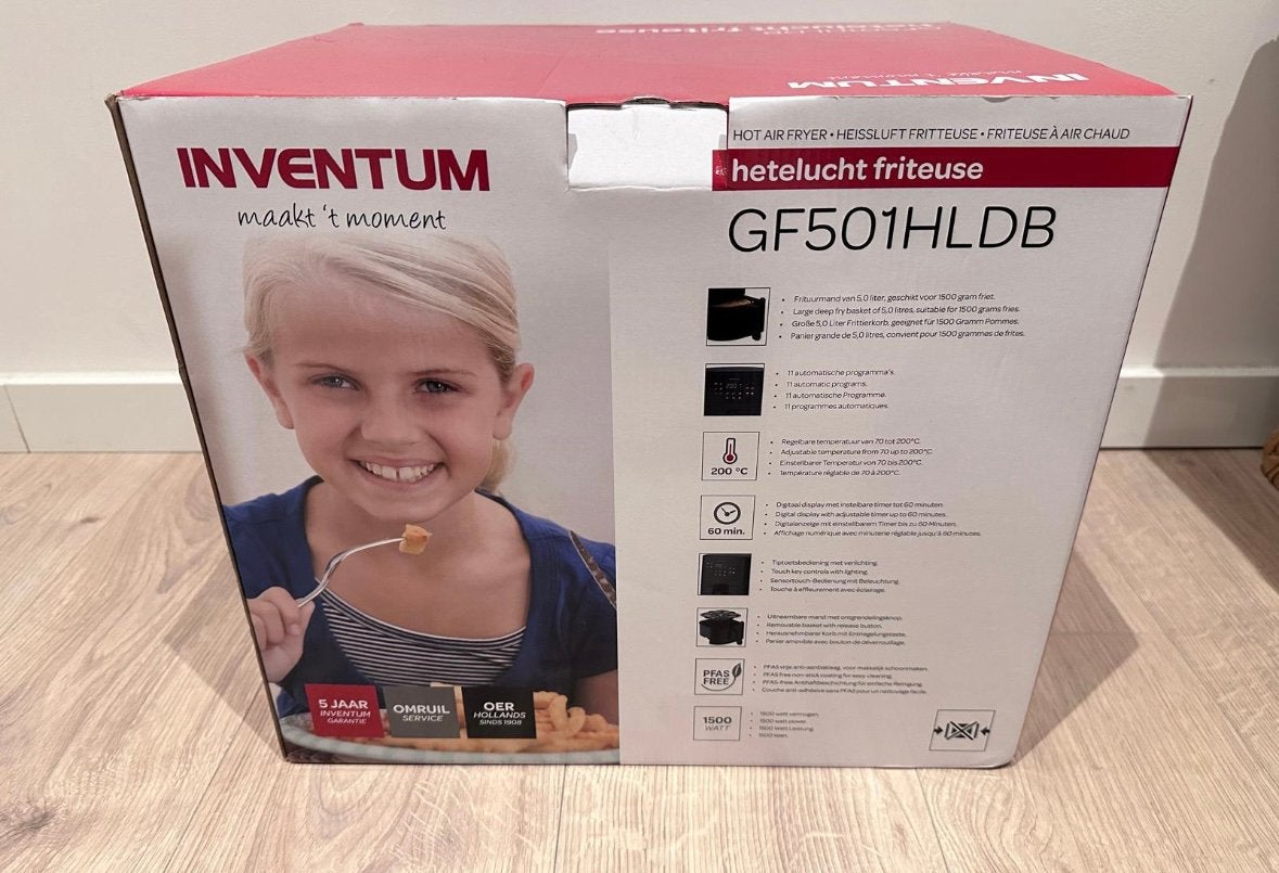 Inventum GF501HLDB - Airfryer - Hetelucht friteuse NIEUW!, Ophalen of Verzenden, Zo goed als nieuw, Airfryer
