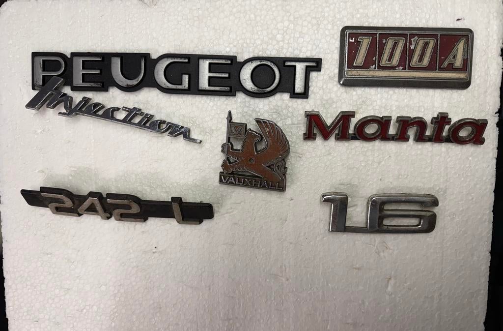 Diverse Auto Emblemen: Peugeot, Vauxhall, Manta, 100A, 242L,, Auto-onderdelen, Ophalen of Verzenden, Gebruikt, Peugeot