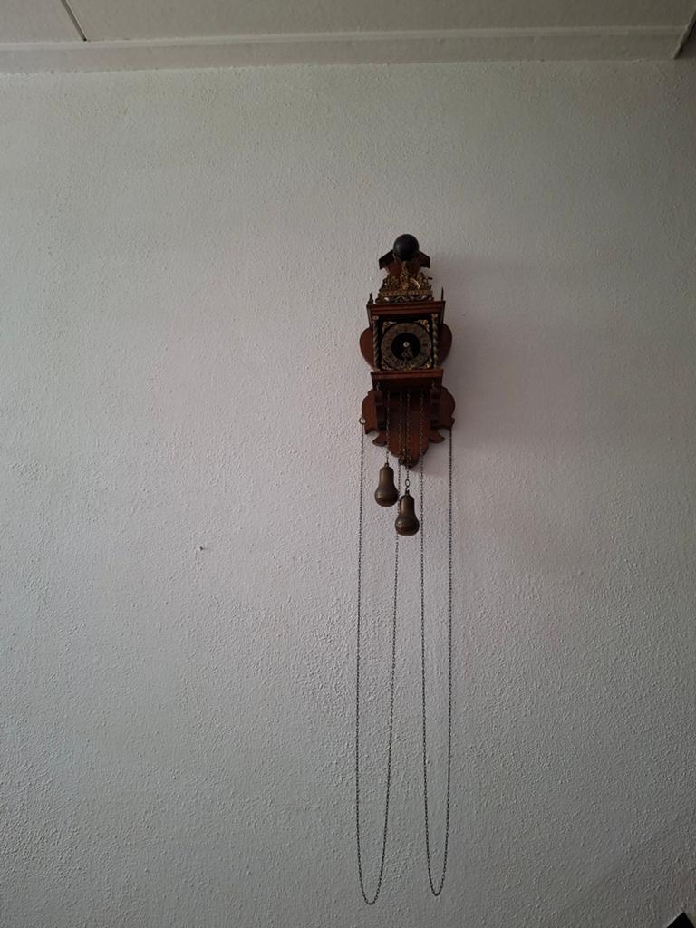 Antieke houten wandklok met gewichten, Antiek en Kunst, Antiek | Klokken, Ophalen