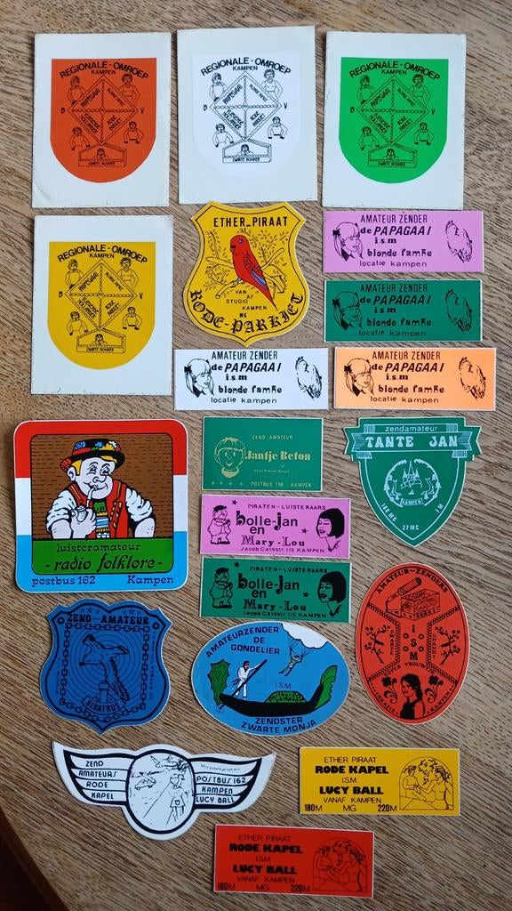 Stickers piraat amateur zender Radio KAMPEN, ook los te koop, Verzamelen, Ophalen of Verzenden