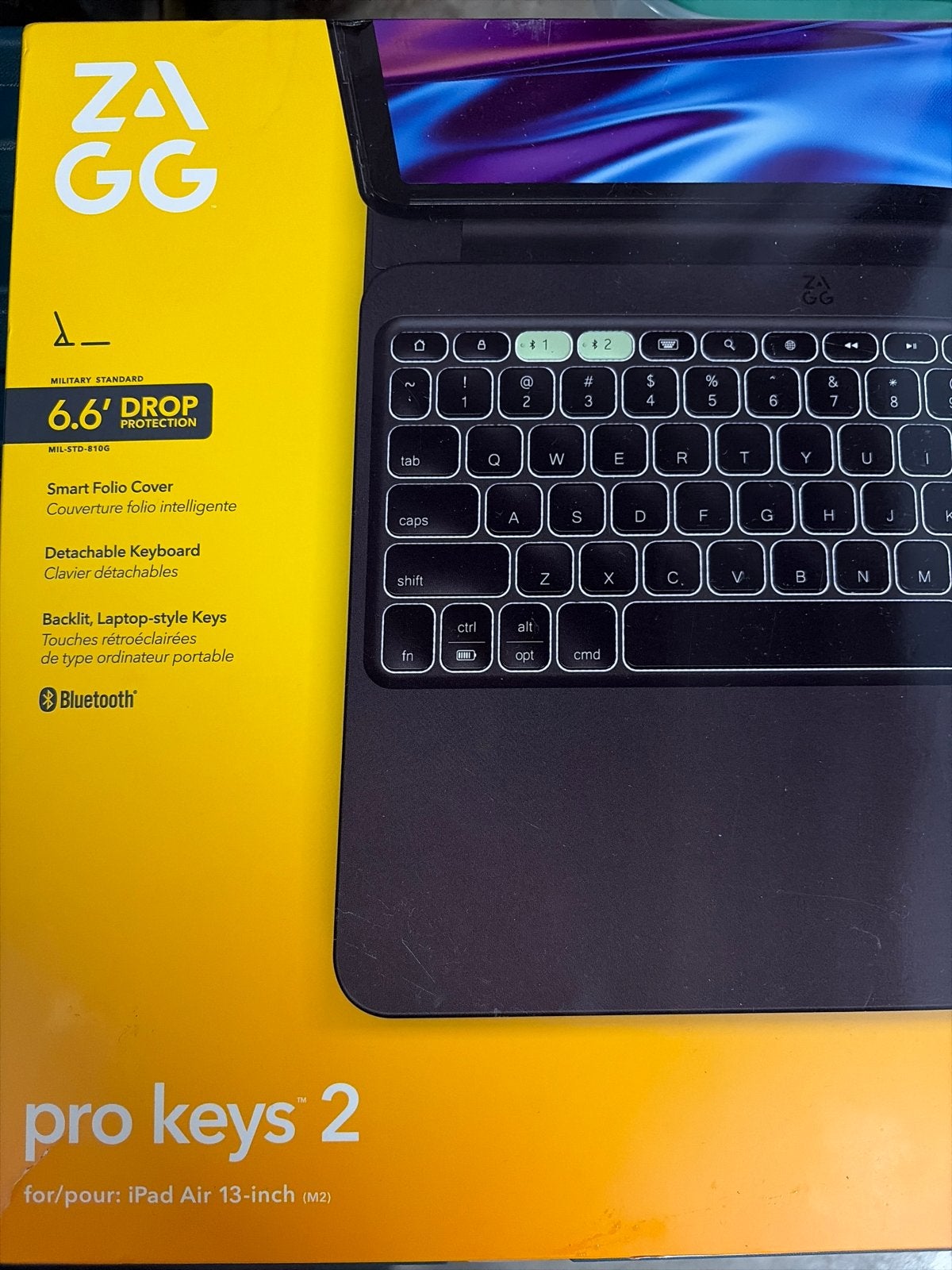 ZAGG Pro Keys 2 Toetsenbordhoes voor iPad Air 13-inch (M2), 13 inch of meer, Zwart, Apple iPad Air, Nieuw