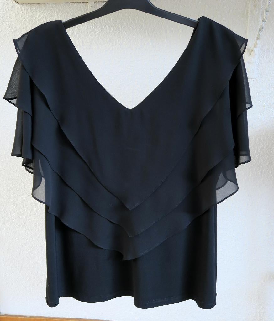 Feestelijke zwarte top maat 46/48 Joseph Ribkoff, Kleding | Dames, Tops, Zwart, Maat 46/48 (XL) of groter, Joseph Ribkoff, Ophalen of Verzenden