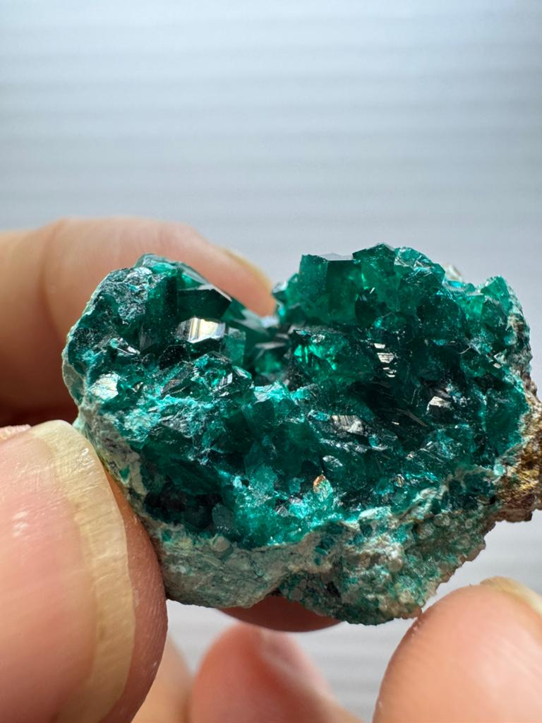Dioptaas geode kristal mineraal - Kaokoveld, Namibië, Verzamelen, Ophalen of Verzenden, Mineraal