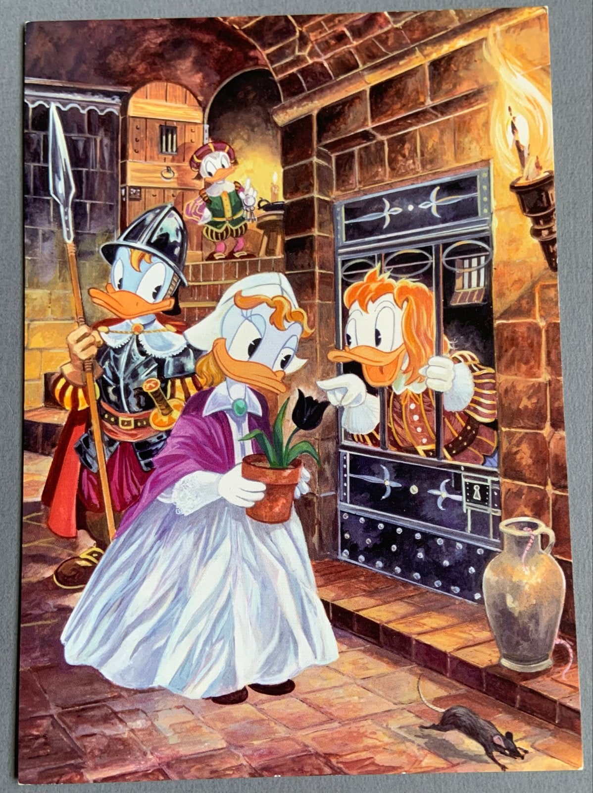 Donald Duck Ansichtkaart - De Zwarte Tulp - Rijksmuseum, Ophalen of Verzenden, 1980 tot heden, Ongelopen, Cultuur en Media