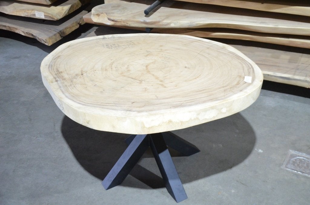 Ronde Suar boomstamtafel- 110- 135 cm-BT172, Overige houtsoorten, Rond, Nieuw, Ophalen of Verzenden
