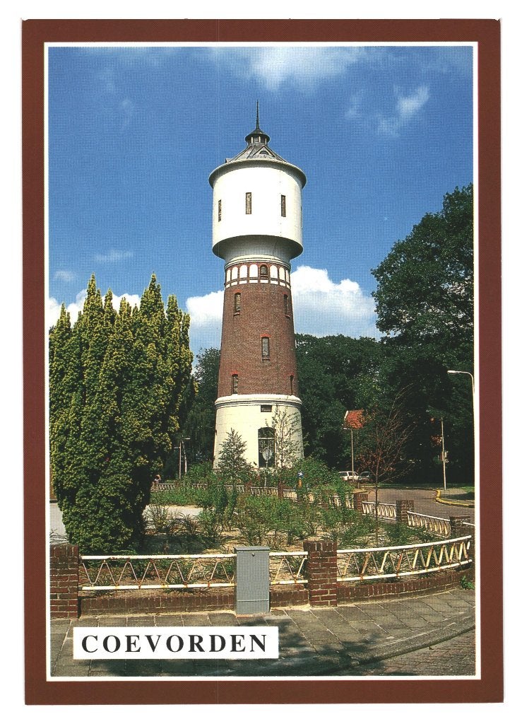 988384 Coevorden 80+ Dr watertoren Nette kaart Onbeschreven, Ophalen of Verzenden, 1980 tot heden, Ongelopen, Drenthe